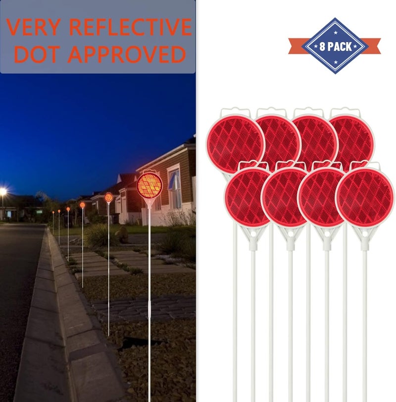 DXSIGN Reflective Driveway Markers, Reflectors for Driveway Entrance, Snow Plow Markers, 51 Inch Fiberglass Pole Double Sided Reflector for Driveway (Pack of 8) - Image 5